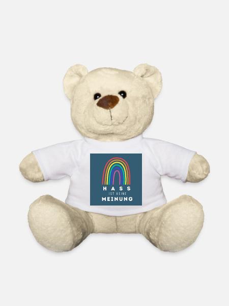 Regenbogen Hass ist keine Meinung BP - Teddy - Weiß