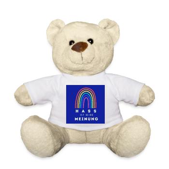 Regenbogen Hass ist keine Meinung - Teddy - Weiß - Vorne