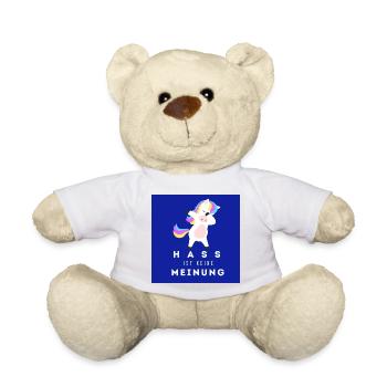Einhorn Hass ist keine Meinung - Teddy - Weiß - Vorne
