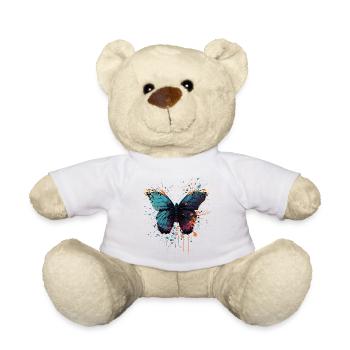 Butterfly Coloful Wings - Teddy Bear - white - Front
