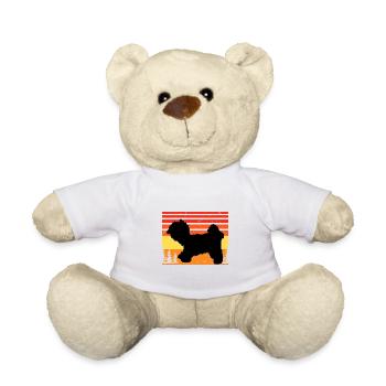 Kyi Leo Hundeliebhaber Silhouette Vintage Sonnenuntergang - Teddy - Weiß - Vorne