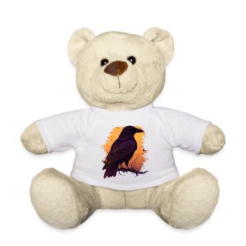 Watchful Crow - Teddy Bear - white - Front