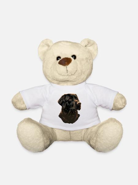 Black Labrador Retriever - Teddy Bear - white