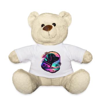 Great Vaporwave Labrador Retriever Illustration - Teddy Bear - white - Front