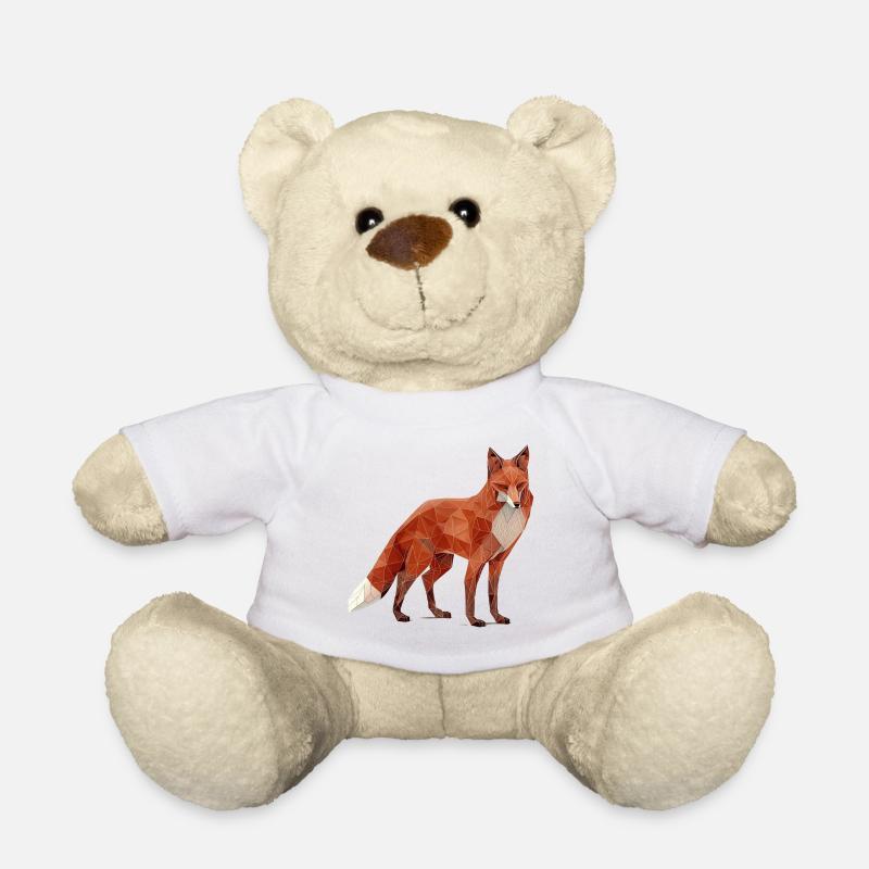 Origami fox, geometry animal, beautiful design - Teddy Bear - white