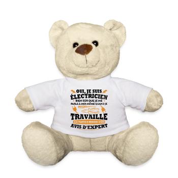 Oui, Je Suis Électricien Humour Cadeau - Nounours - blanc - Devant