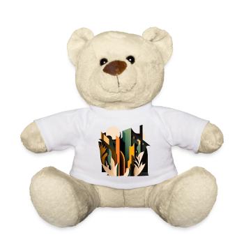 Art abstrait | Jardin | Fleur - Nounours - blanc - Devant