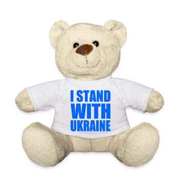 I stand with ukraine - Teddy Bear - white - Front