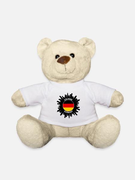 Köln Skyline Deutschland Flagge Reise Souvenir - Teddy - Weiß