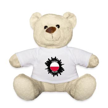 Cracovie Skyline Pologne Flag Souvenir de voyage - Nounours - blanc - Devant