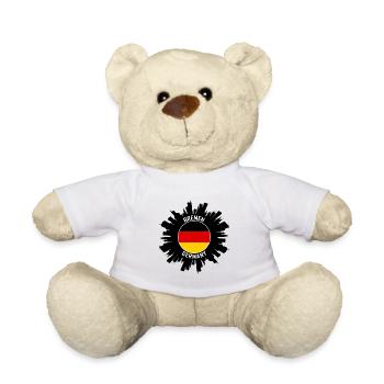 Bremen Skyline Allemagne Flag Souvenir de voyage - Nounours - blanc - Devant