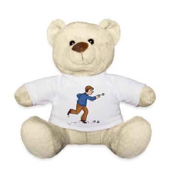 Boules player Boules ball for Bouler Petanque Boule - Teddy Bear - white - Front