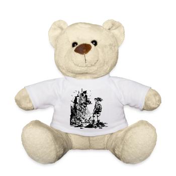 Manga Sci-Fi World en 8 bits et noir et blanc - Nounours - blanc - Devant