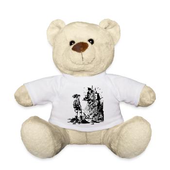 Dark sci-fi world with a single heroine - Teddy Bear - white - Front
