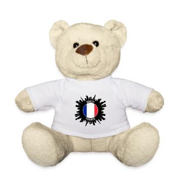 Brest Skyline France Flag Travel Souvenir - Teddy Bear - white - Front