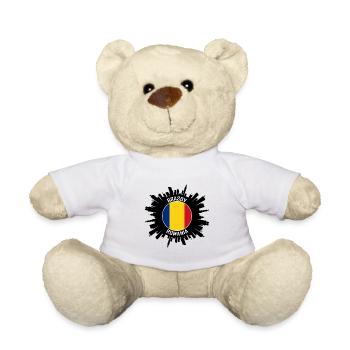 Brasov Skyline Romania Flag Travel Souvenir - Teddy Bear - white - Front