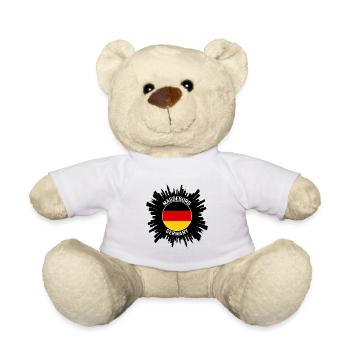 Magdeburg Skyline Deutschland Flagge Reise-Souvenir - Teddy - Weiß - Vorne