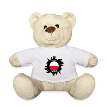 Torun Skyline Poland Flag Travel Souvenir - Teddy Bear - white - Front