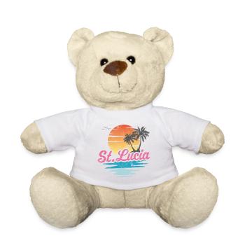 St Lucia - Teddy Bear - white - Front