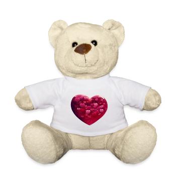 Herz voller Herzen - Teddy - Weiß - Vorne