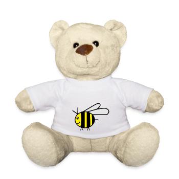 Gelbe fliegende Honigbiene Hummel - Geschenkidee - Teddy - Weiß - Vorne