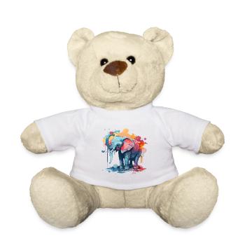 Aquarell Elefanten Baby - Teddy - Weiß - Vorne