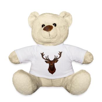Tête de CERF - Nounours - blanc - Devant