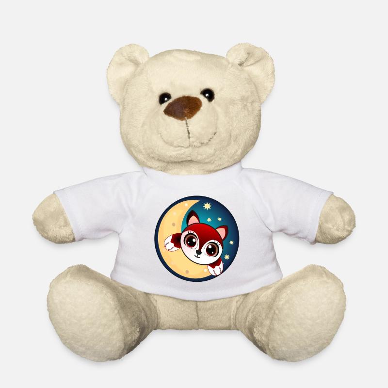 Schlauer Fuchs im Mond - SCHLAFEN - Teddy - Weiß