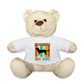 Alpine Dachsbracke Dog Silhouette Retro Sunset - Teddy Bear - white - Front
