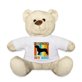 Basset Fauve De Bretagne Dog Silhouette Retro Sun - Nounours - blanc - Devant