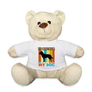Chien australien Amour Silhouette Rétro Coucher de soleil - Nounours - blanc - Devant