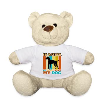 Braque D Auvergne Hundeliebe Silhouette Retro Sonnenuntergang - Teddy - Weiß - Vorne