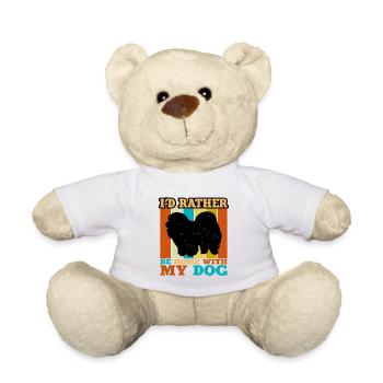 Chow Chow Dog Lover Silhouette Vintage Sunset - Teddy Bear - white - Front