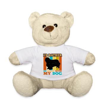 Klempner Spaniel Hund Liebe Silhouette Vintage Sonnenuntergang - Teddy - Weiß - Vorne