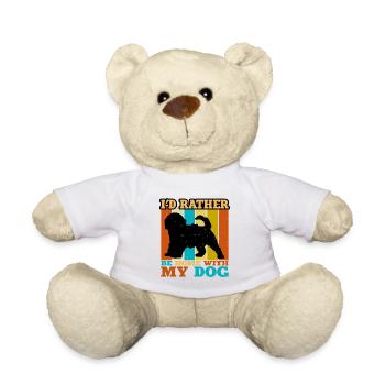 Cockapoo Dog Lover Silhouette Vintage Sunset - Nounours - blanc - Devant
