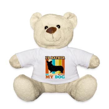 Corgi Dog Silhouette Vintage Sunset for Dog Lovers - Teddy Bear - white - Front