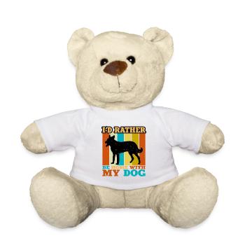 Cumberland Sheepdog Dog Silhouette Retro Sunset - Nounours - blanc - Devant