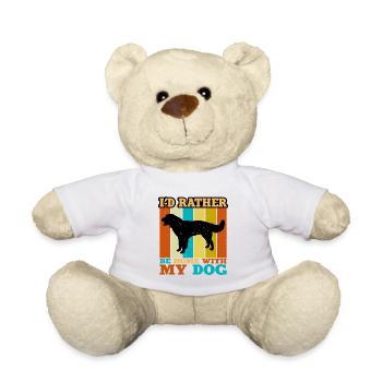 Drentse Patrijshond Hund Silhouette Retro Sunset - Teddy - Weiß - Vorne