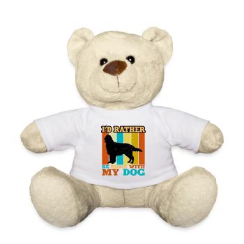 Flat Coated Retriever Dog Silhouette Retro Sunset - Nounours - blanc - Devant