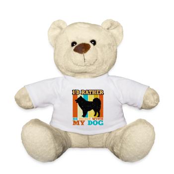 elou Dog Silhouette Vintage Sunset für Hundeliebhaber - Teddy - Weiß - Vorne