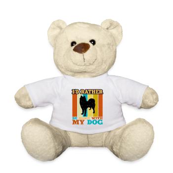 Husky Dog Silhouette Vintage Sunset pour les amoureux des chiens - Nounours - blanc - Devant