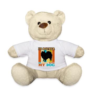 Indischer Spitz Hund Liebhaber Silhouette Vintage Sonnenuntergang - Teddy - Weiß - Vorne