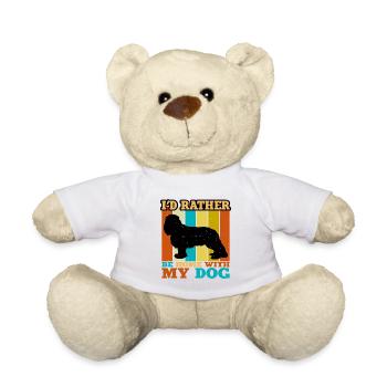 King Charles Hundeliebhaber Silhouette Vintage Sonnenuntergang - Teddy - Weiß - Vorne