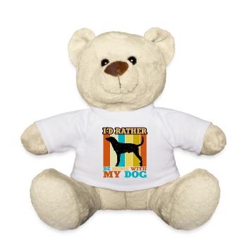 Léopard Chien Chien Amoureux Silhouette Vintage Coucher de Soleil - Nounours - blanc - Devant