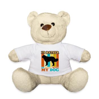 Landseer Dog Lover Silhouette Vintage Sunset - Nounours - blanc - Devant