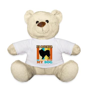 Volpino Italiano Hundeliebhaber Silhouette Retro Sunset - Teddy - Weiß - Vorne