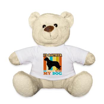 Welsh Springer Spaniel Dog Silhouette Retro Sunset - Teddy Bear - white - Front
