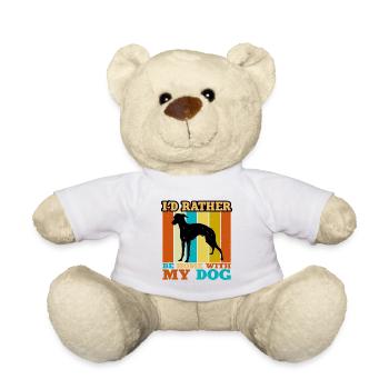 Rampur Greyhound Dog Lover Silhouette Retro Sunset - Teddy Bear - white - Front
