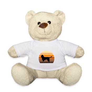 Basset Griffon Vendeen Petit Dog Silhouette Retro - Teddy - Weiß - Vorne