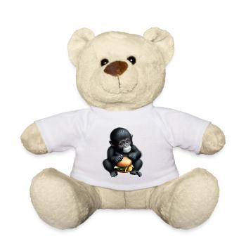 Gorilla aime les cheeseburgers - Nounours - blanc - Devant